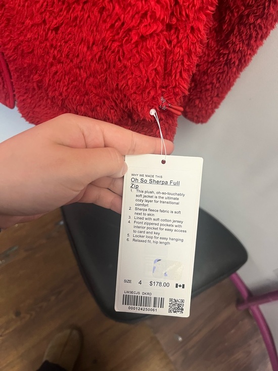 lululemon athletica Red Plush Zip-Front Women's Jacket - Picture 9 of 10